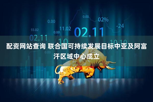 配资网站查询 联合国可持续发展目标中亚及阿富汗区域中心成立